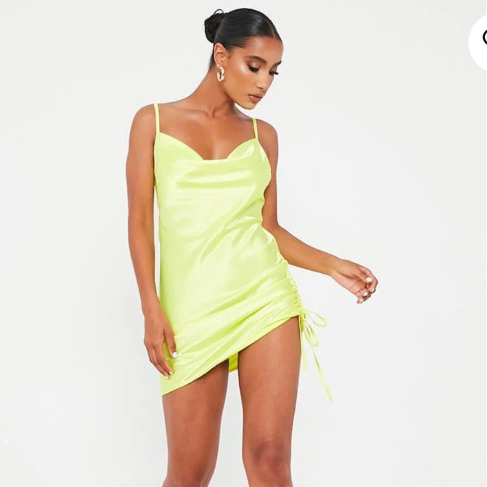 Satin Ruched Dress